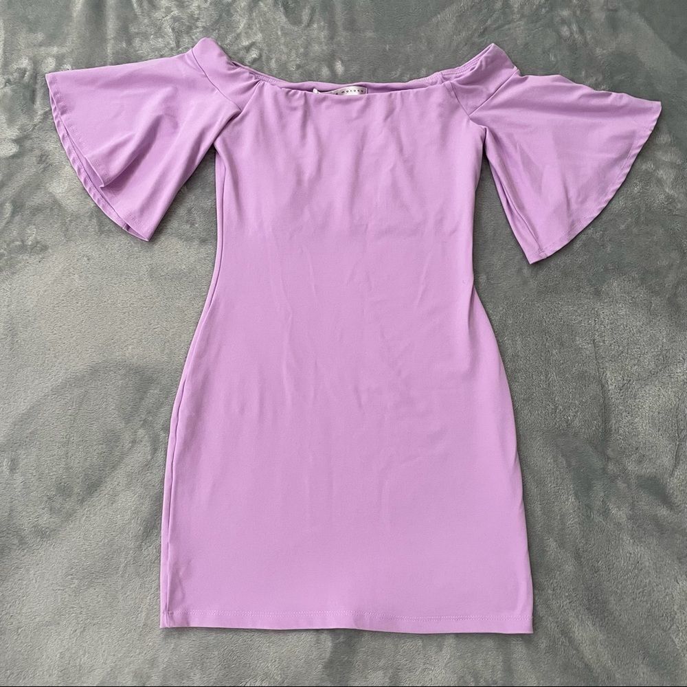 SUSANA Monaco Off-the-shoulder Purple Dress Size XS